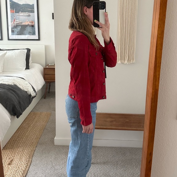 NWT Classic Red Denim Jacket - Picture 4 of 5